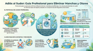 como eliminar manchas sudor ropa lavanderia industrial hotel restaurante barcelona girona costa brava maresme eslamatex